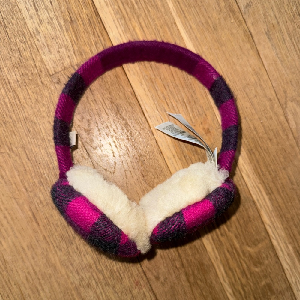 Burberry Children’s Pink Check Cashmere Earmuffs